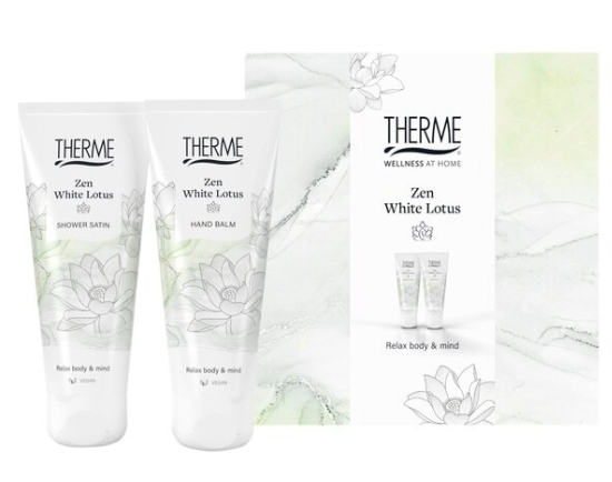 THERME SET ZEN WHITE LOTUS HANDBALMSHOWER SATIN